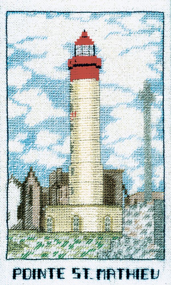 Набор для вышивания нитками Le Bonheur des Dames, Phare Pointe St Mathieu (Маяк Пуант Де Сен-Матье), 10,5х17,5 см