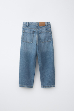ZARA ДЖИНСЫ BAGGY RELAXED, СИНИЙ