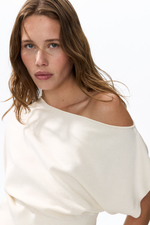 Тонкий трикотажный топ на одно плечо — Кремовый — H&M 1338432