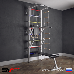 Шведская стенка Sv Sport (Турник стандарт/Брусья/Стойка/Скамья/Канат/Кольца/Лестница)