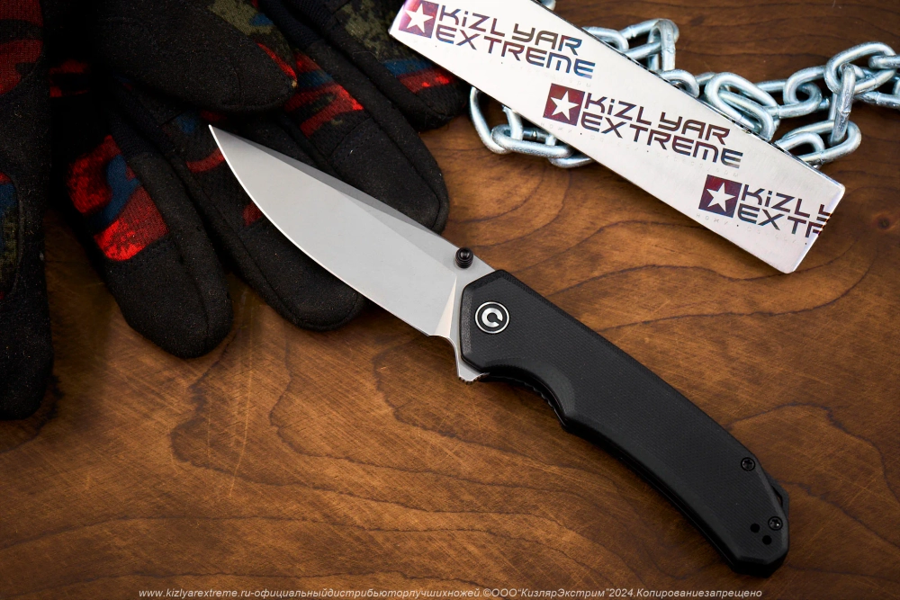 Нож Civivi Brazen C2102C сталь 14C28N Stonewashed Drop Point рукоять Black G10