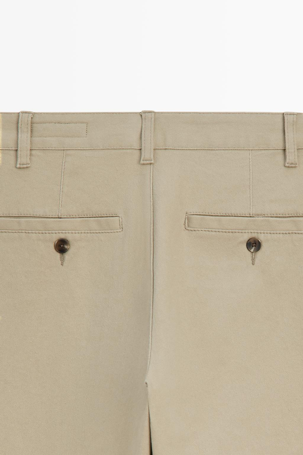 Massimo Dutti Брюки из эластичной хлопковой смеси, бежевый