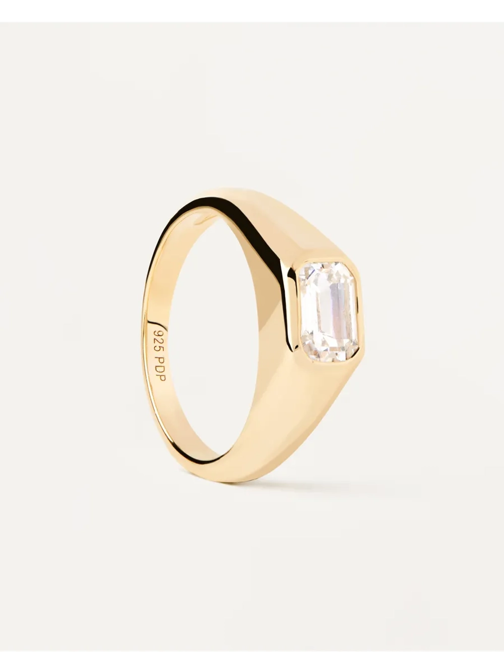 Кольцо Octagon Shimmer серебро 925 пробы покрытое золотом
