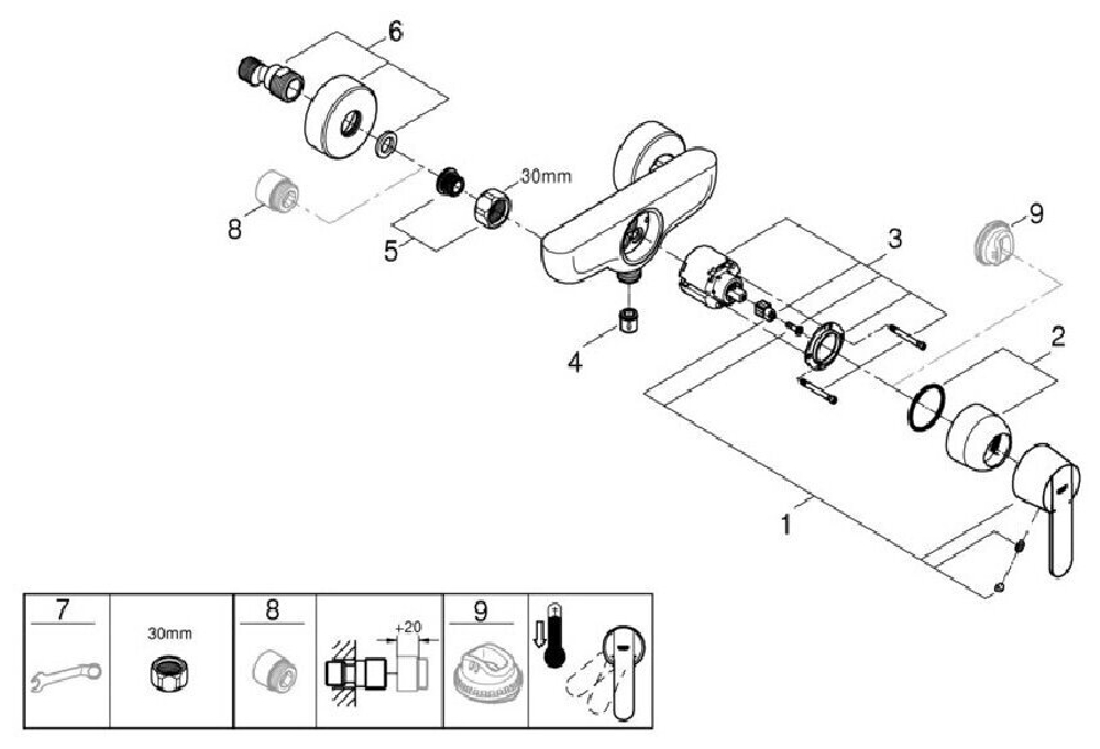 СМЕСИТЕЛЬ GROHE GET ДЛЯ ДУША DIY 32888000