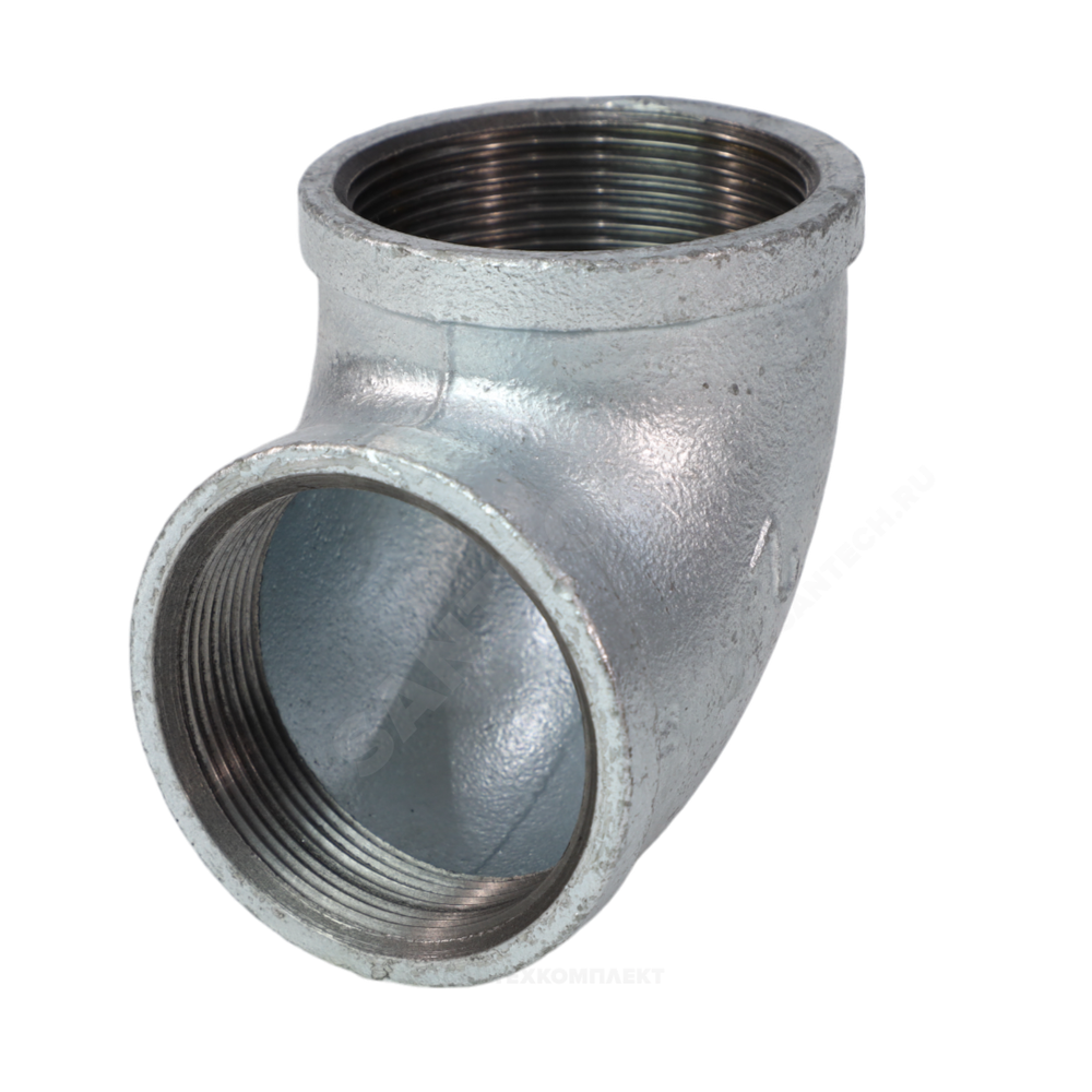 Угольник проходной чугун оц Ду 40 (1 1/2") ВР/ВР Fittex PLUS