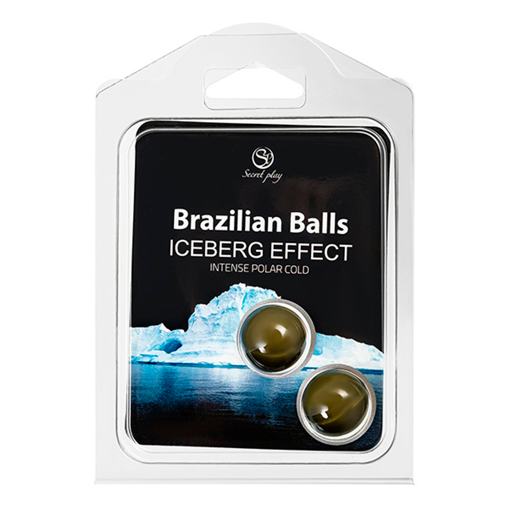 Набор из 2 шариков с массажным маслом и ледяным эффектом Secret Play Brazilian Balls