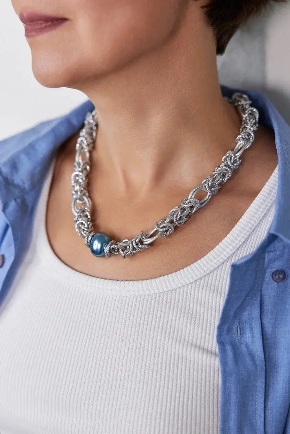 HMG 1131 S/teal Колье Византия арт.2100