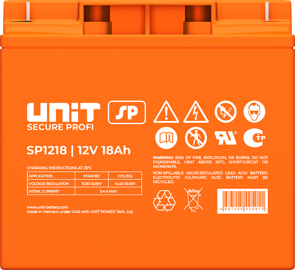 Аккумулятор UNIT SP-1218 ( 18Ач / 12В ) AGM