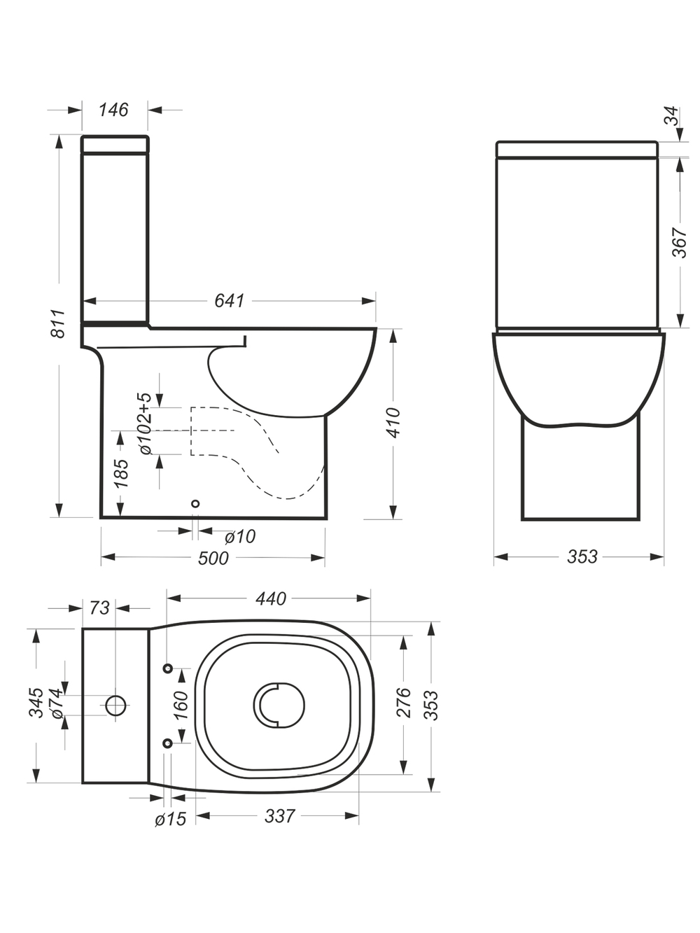 Бачок унитаза SANITA LUXE QUADRO (140 мм) QDRSLFT01