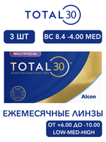Ежемесячные мультифокальные контактные линзы Total30 Multifocal (уп. 3 линзы)