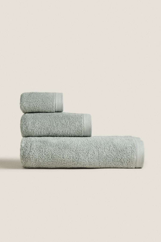 ZARA HOME ХЛОПКОВОЕ ПОЛОТЕНЦЕ, СИНИЙ/ЗЕЛЕНЫЙ