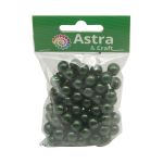 Бусины пластик (жемчуг) ⌀10 мм, 25 г, Astra&Craft, B56 т.зеленый