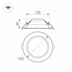 Светильник IM-CYCLONE-R145-14W Warm3000 (WH, 90 deg) (Arlight, IP40 Металл, 3 года) 023206(2)