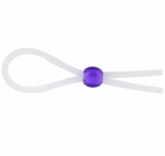 Прозрачное лассо с фиолетовой бусиной SILICONE COCK RING WITH BEAD LAVENDER (Цвет: прозрачный)
