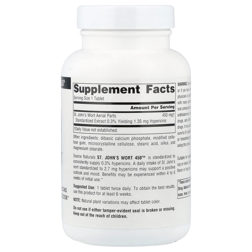Source Naturals, Зверобой 450 ™, 450 мг, 180 таблеток