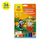Карандаши цветные Мульти-Пульти "Енот в Испании", 36цв., трехгран., заточен., картон, европодвес