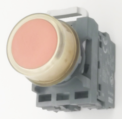 2шт Кнопка красная светосигнальная ABB MP1-10R с фиксацией и колодкой (1SFC151004V0001)