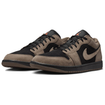 Jordan Air Jordan 1 Cushioning Low top Vintage Basketball Shoes Unisex Brown Black
