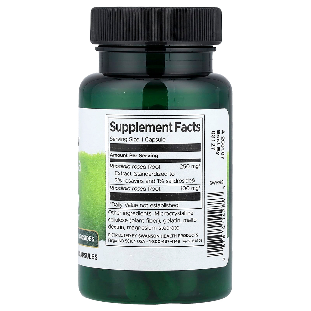 Swanson Vitamins, Экстракт родиолы розовой, 60 капсул