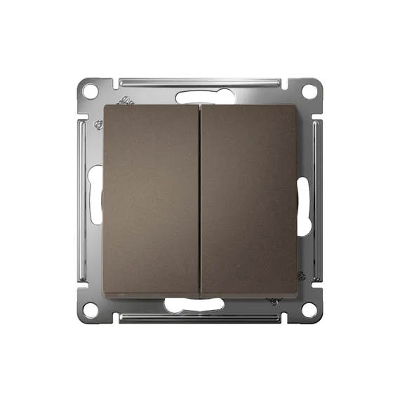 Выключатель двухклавишный Systeme Electric AtlasDesign Мокко ATN000651