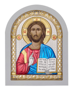 Спаситель, икона арочная, белое дерево, эмаль 150х200