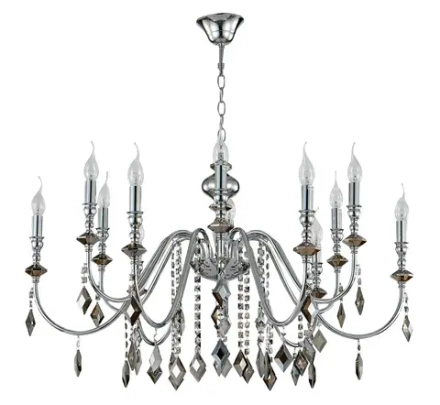 Люстра Crystal Lux MERCEDES SP6+6 CHROME/SMOKE 0950/312