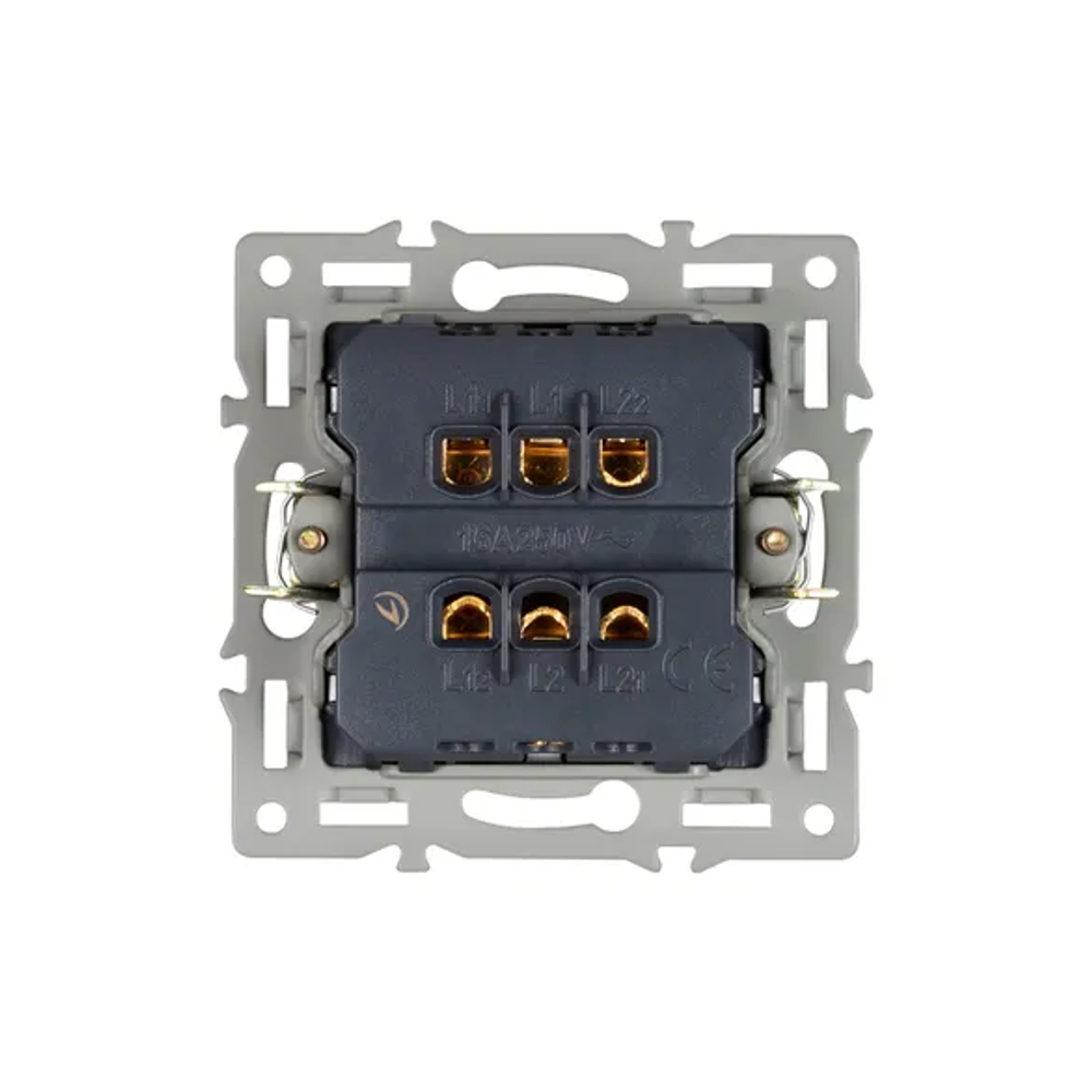 Механизм выключателя двухклавишный проходной SWT-MKP2-PL-GR (250V, 16A) (Arlight, -) 043729