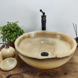 Раковина из оникса Bowl Yellow BO-60983 45x45x17 из натурального камня