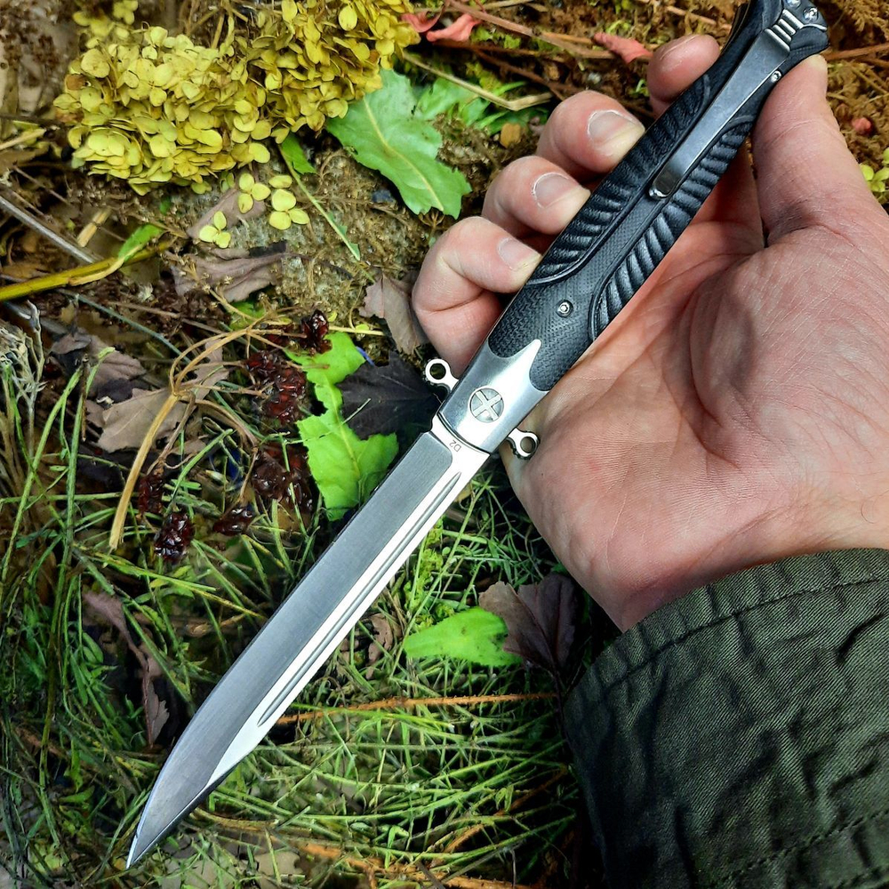 Большой складной стилет Командор-02, D2, G10
