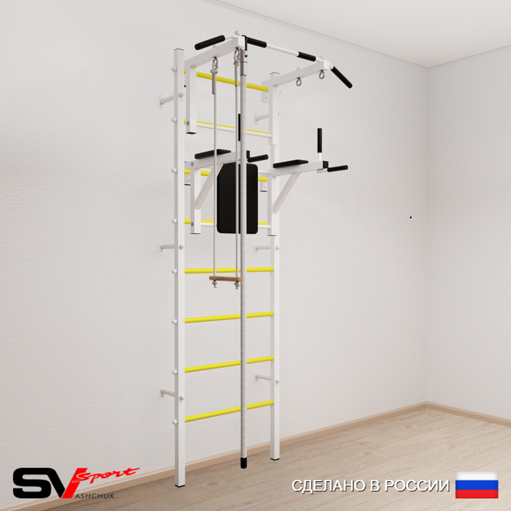 Шведская стенка Sv Sport усиленная 676 (Турник стандарт/Брусья/Канат/Трапеция)
