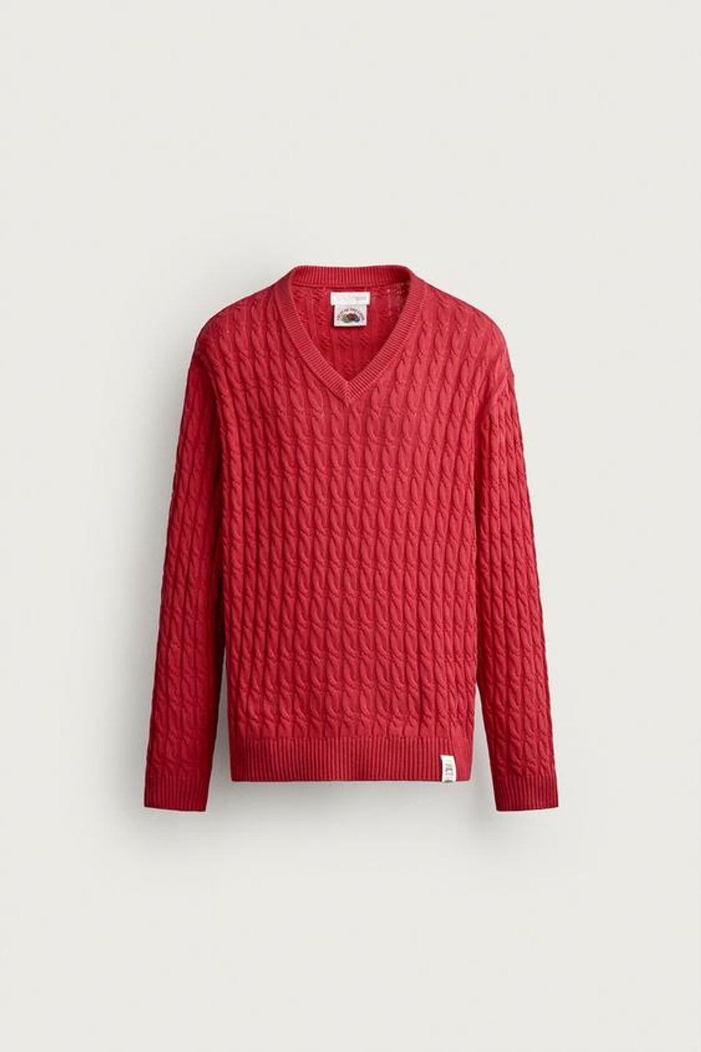 ZARA - FRUIT OF THE LOOM™ ДЖЕМПЕР ИЗ ПЛОТНОЙ ВЯЗКИ С V-ОБРАЗНЫМ ВЫРЕЗОМ, КРАСНЫЙ