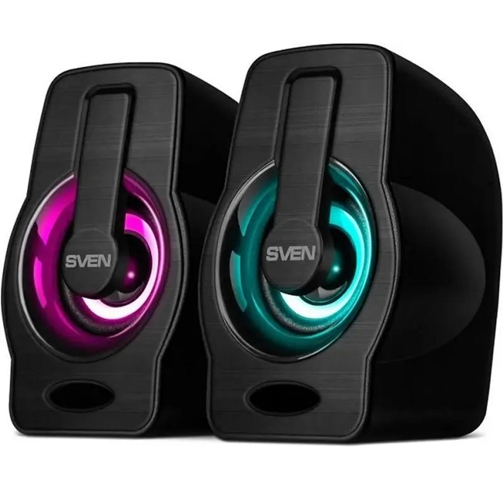 Колонки Sven 255, 2.0, 2x3 Вт, RGB, питание от USB, черный (SV-020149)