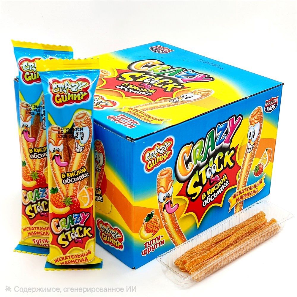 Мармелад в кислой обсыпке "Crazy Gammy" ассорти 20гр
