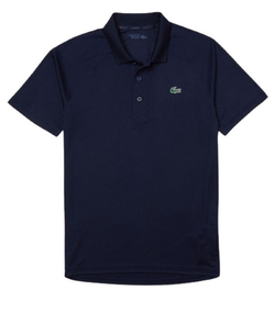 Мужское теннисное поло Lacoste SPORT Breathable Run-Resistant Interlock Polo Shirt - navy blue