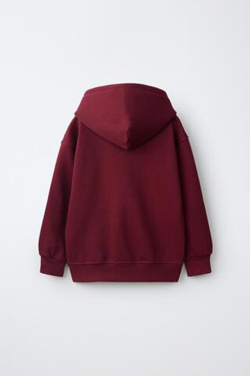 ZARA ОДНОТОННОЕ ХУДИ, ГРАНАТОВЫЙ
