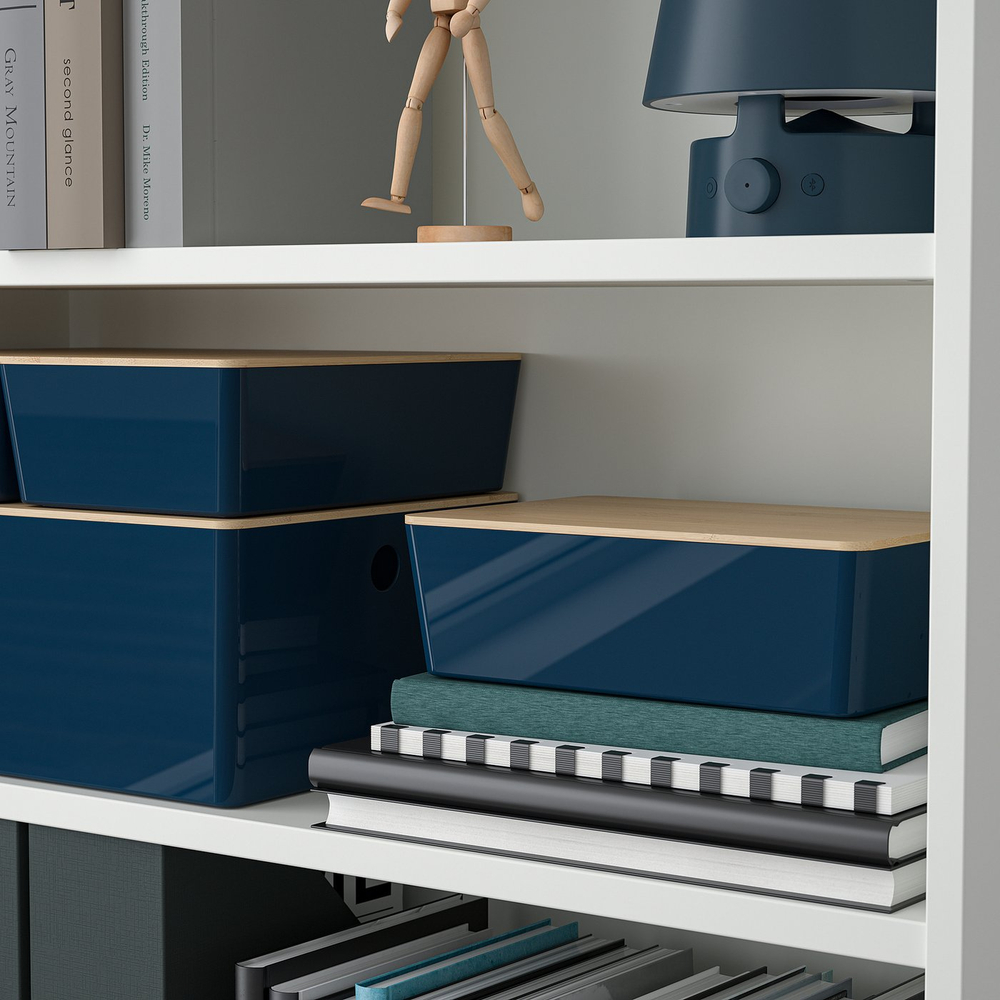 IKEA KUGGIS  (ИКЕА КУГГИС)  -  Контейнер - чёрно-синий 18x26x8 см
