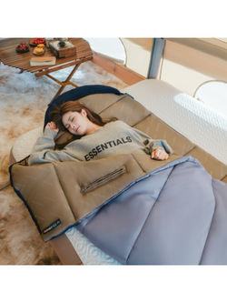 Мешок спальный Naturehike Sunny Day PL02 U250, (190+30)х80 см, (левый) (ТК: +8C), серо-голубой