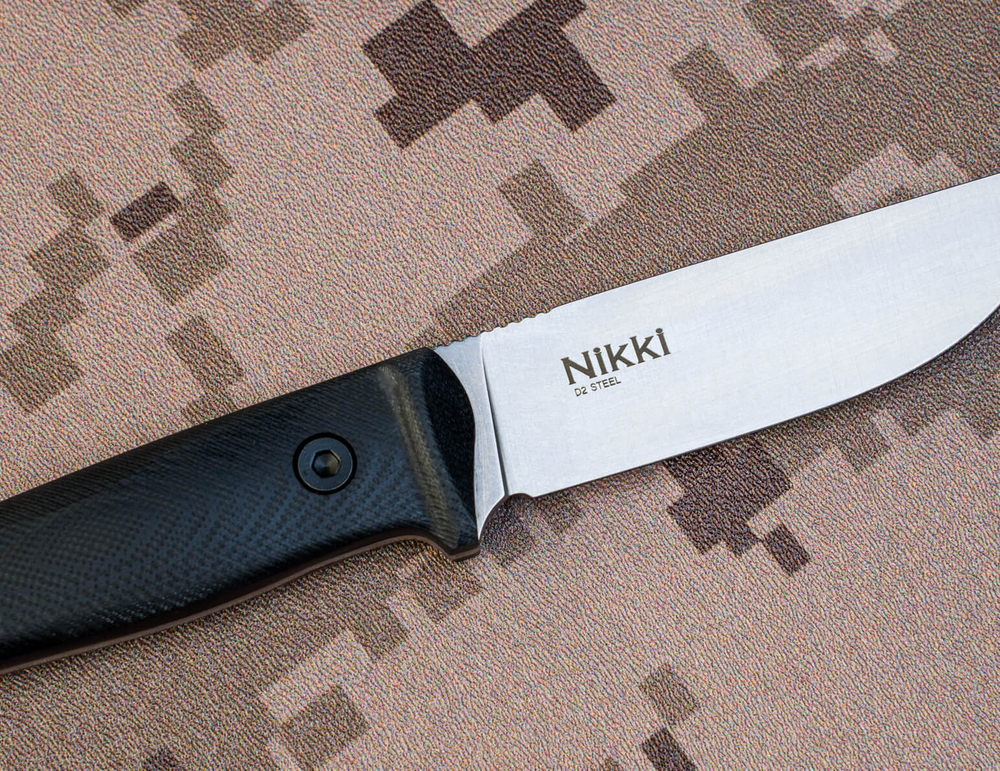 Туристический нож Nikki D2 StoneWash G10 Черный - изображение 4