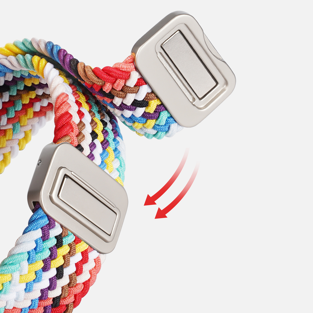 Эластичный ремешок радужного цвета (Rainbow) от Dux Ducis для смарт часов Samsung Galaxy Watch 3, 4, 5, 6 и 7 (размер крепления 20мм), серия Strap (Mixture Pro Series)