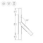 Тройник PLS-LOCK-H25-T135L левый (с экраном MAT-L) (Arlight, Металл)