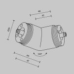 Угловой коннектор 120° для системы Shelf без ввода питания, CA018LWC-B. TM Maytoni