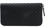GUCCI BLACK LEATHER ZIP AROUND LONG WALLET