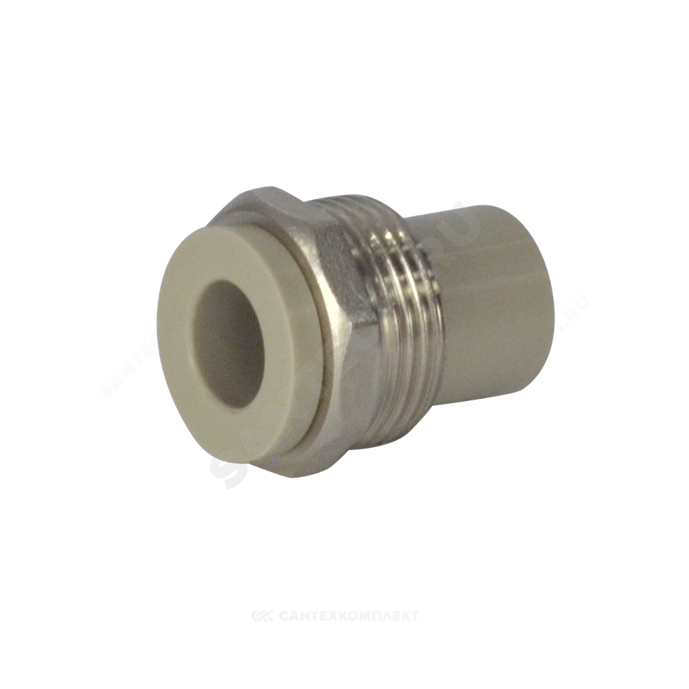 Штуцер PP-R комбинированный серый Дн 20х3/4" НР VALFEX 10137120Г