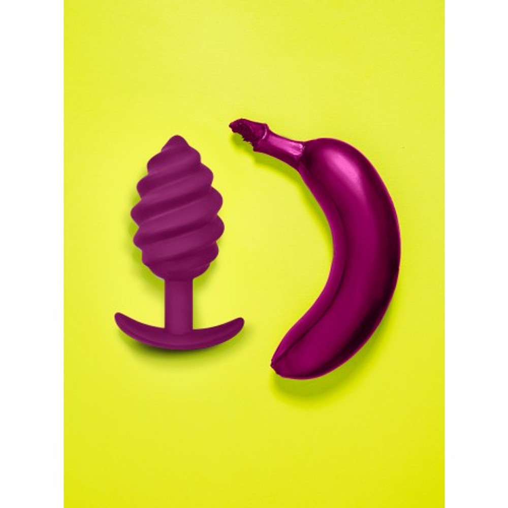 Gvibe Gplug Twist 2 Raspberry витая силиконовая анальная пробка для ношения, 10.5х3.9 см