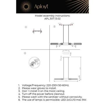 Подвесной светильник 2*GU10 APL.307.13.02 хром Brynia Aployt
