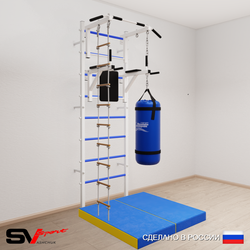 Шведская стенка Sv Sport 5726 (Турник стандарт/Брусья/Лестница/Цепь/Мешок 22кг/Мат 1м)