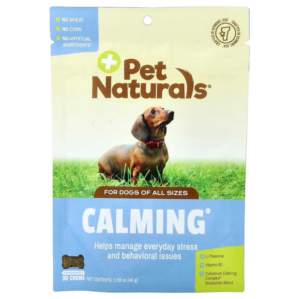 Pet Naturals, Calming®, для собак всех размеров, 30 жевательных таблеток, 45 г (1,59 унции)