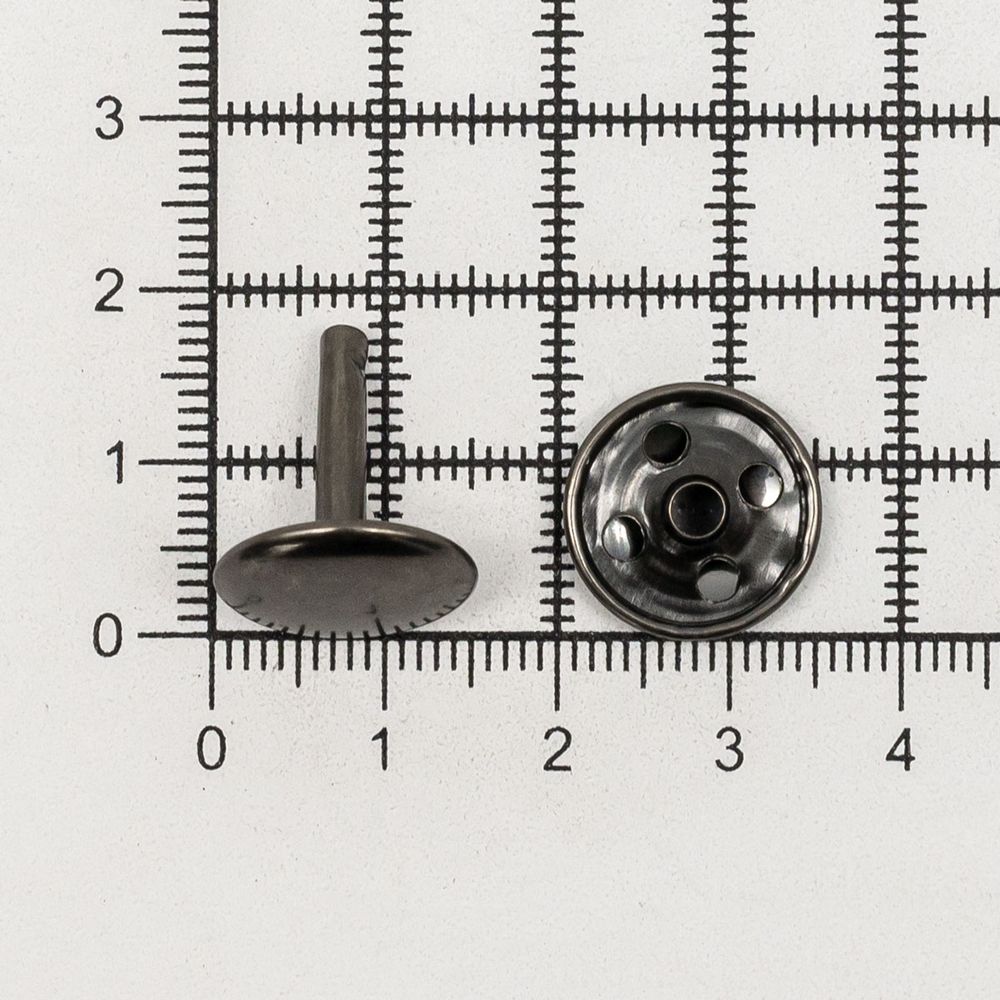 Хольнитены (заклёпки) 2-сторонние ⌀15.0 мм, h=16.0 мм, чер.никель, 50 шт, BIG