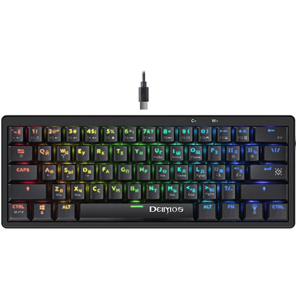 Клавиатура Defender Deimos GK-303, USB, RGB, черная (механическая)