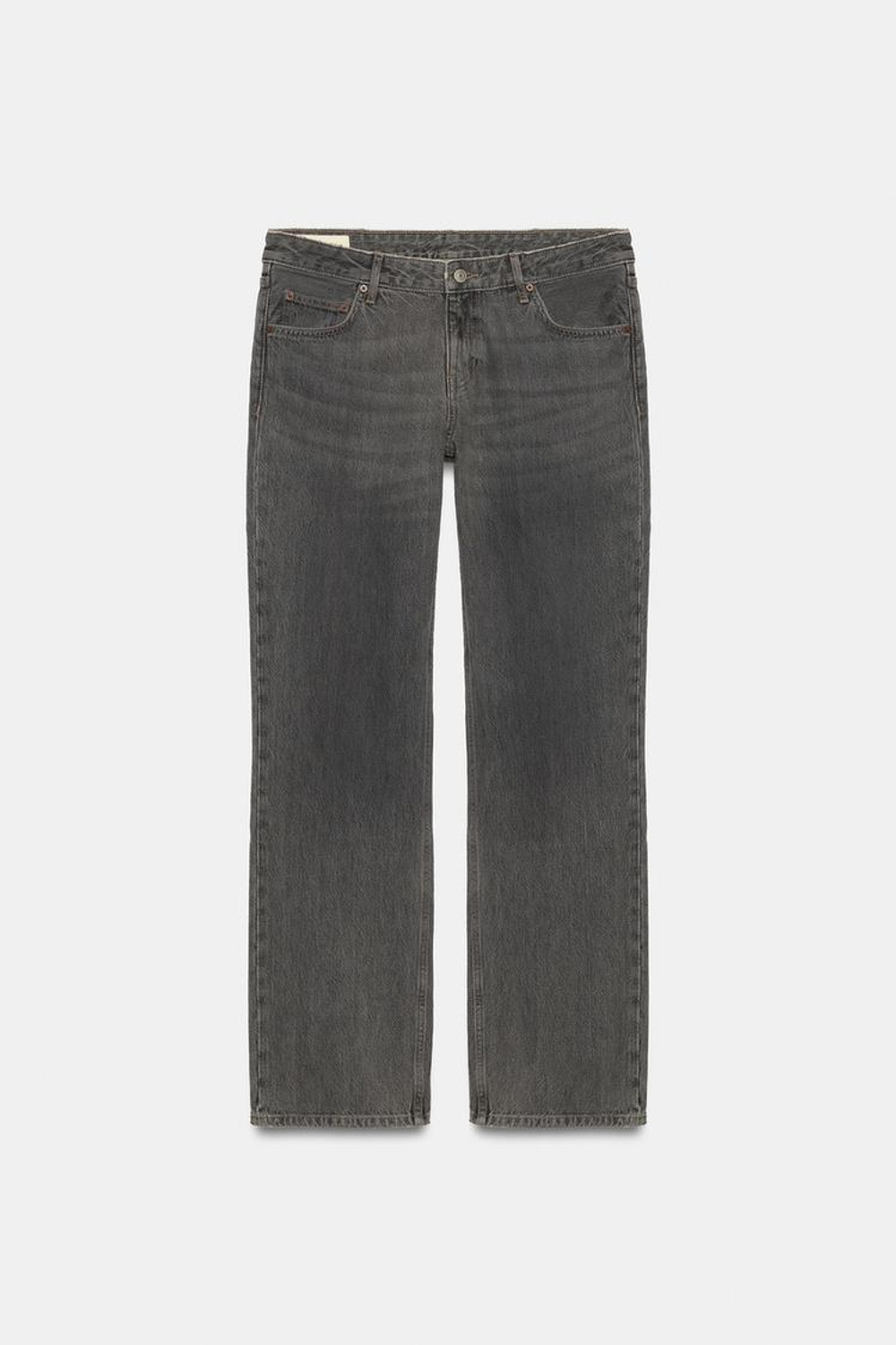 ZARA ДЖИНСЫ TRF STRAIGHT С НИЗКОЙ ПОСАДКОЙ, СЕРЫЙ
